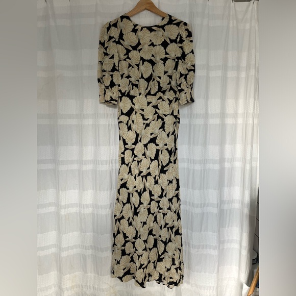 RIXO Lucille Oyster and Pearl Midi Dress US Size 4 XS - Picture 1 of 12
